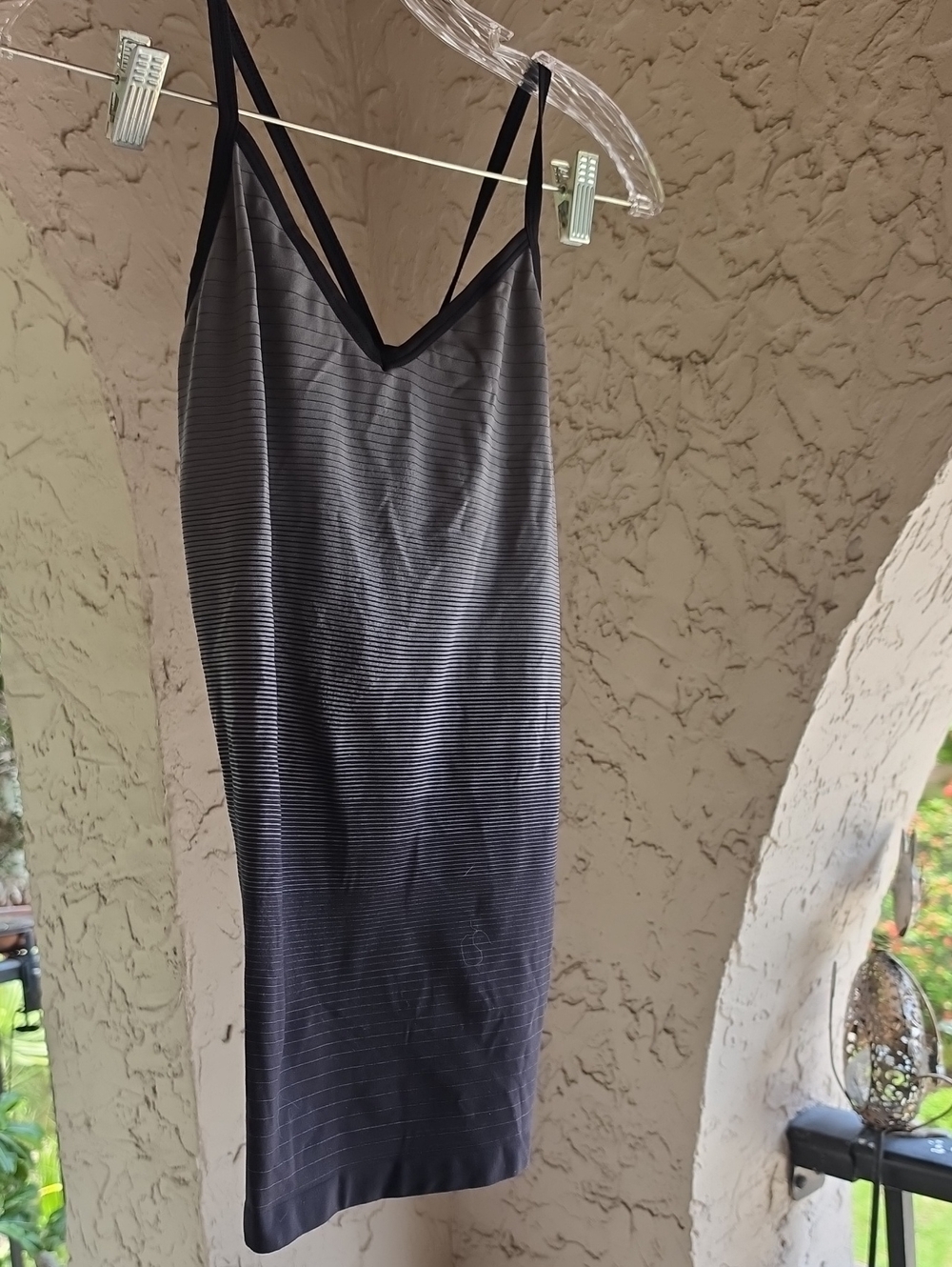 ALO Yoga Black Striped Slip Tank